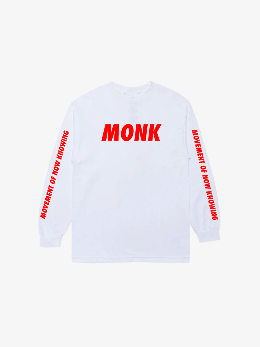 White/Red MONK Long Sleeve Shirt